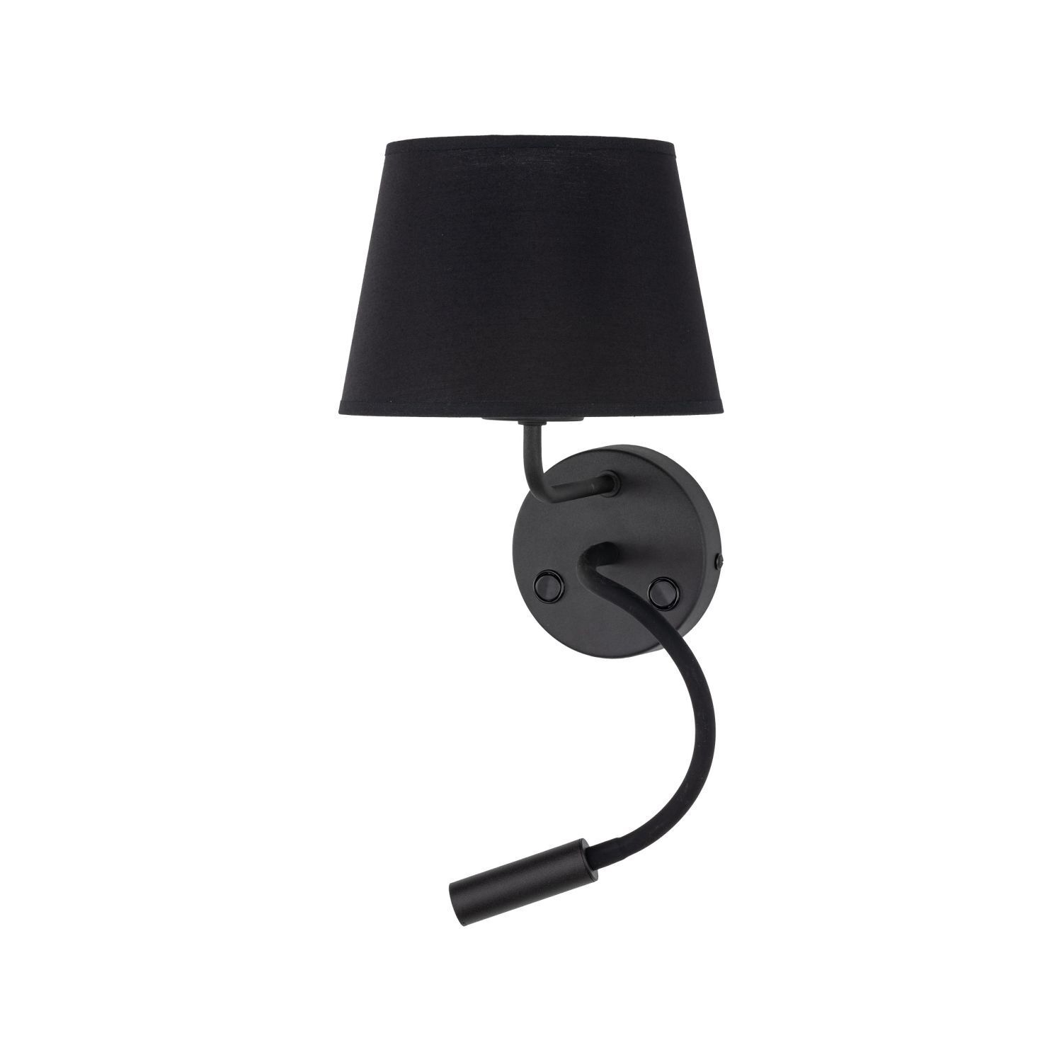 Wandlampe Schalter Schwanenhals H: 50 cm E27 + G9 Schwarz