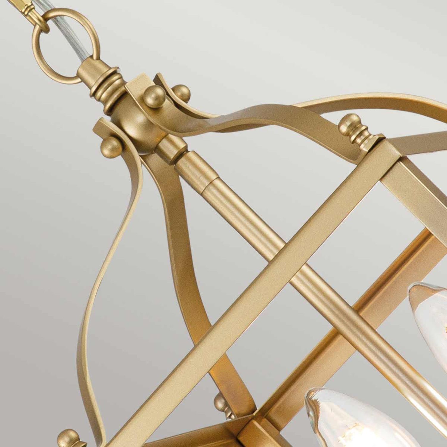 Lampe à suspendre en laiton 20,3 cm de large H : max. 226,1 cm 2x E14
