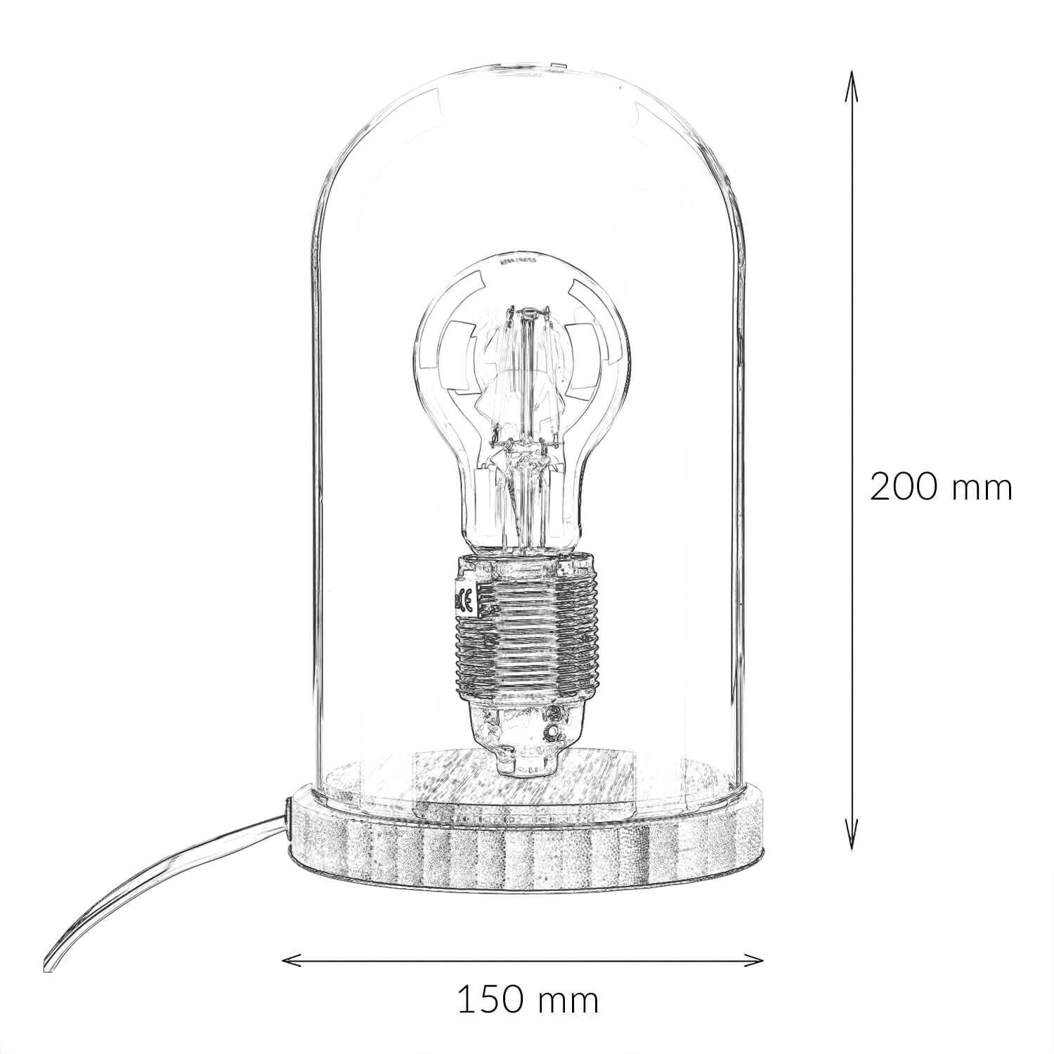 Lampe de table élégante Bauhaus ronde 20cm Lampe Edison