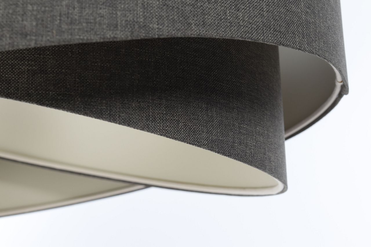 Pendelleuchte Grau E27 rund Ø 60 cm Stoff Modern verstellbar Lampe, Lampenschirm