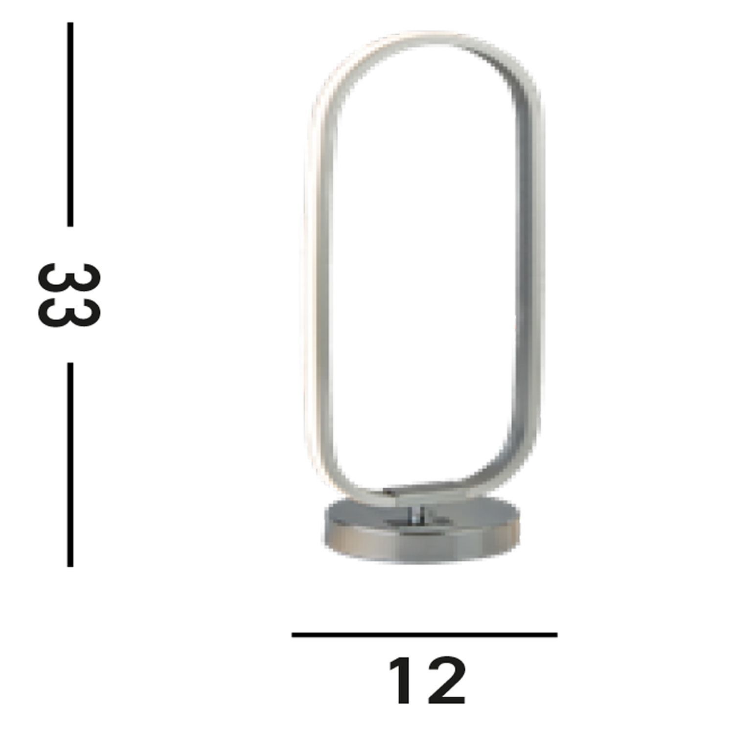 Lampe de table LED en chrome 33 cm 3000 K lumière blanche chaude