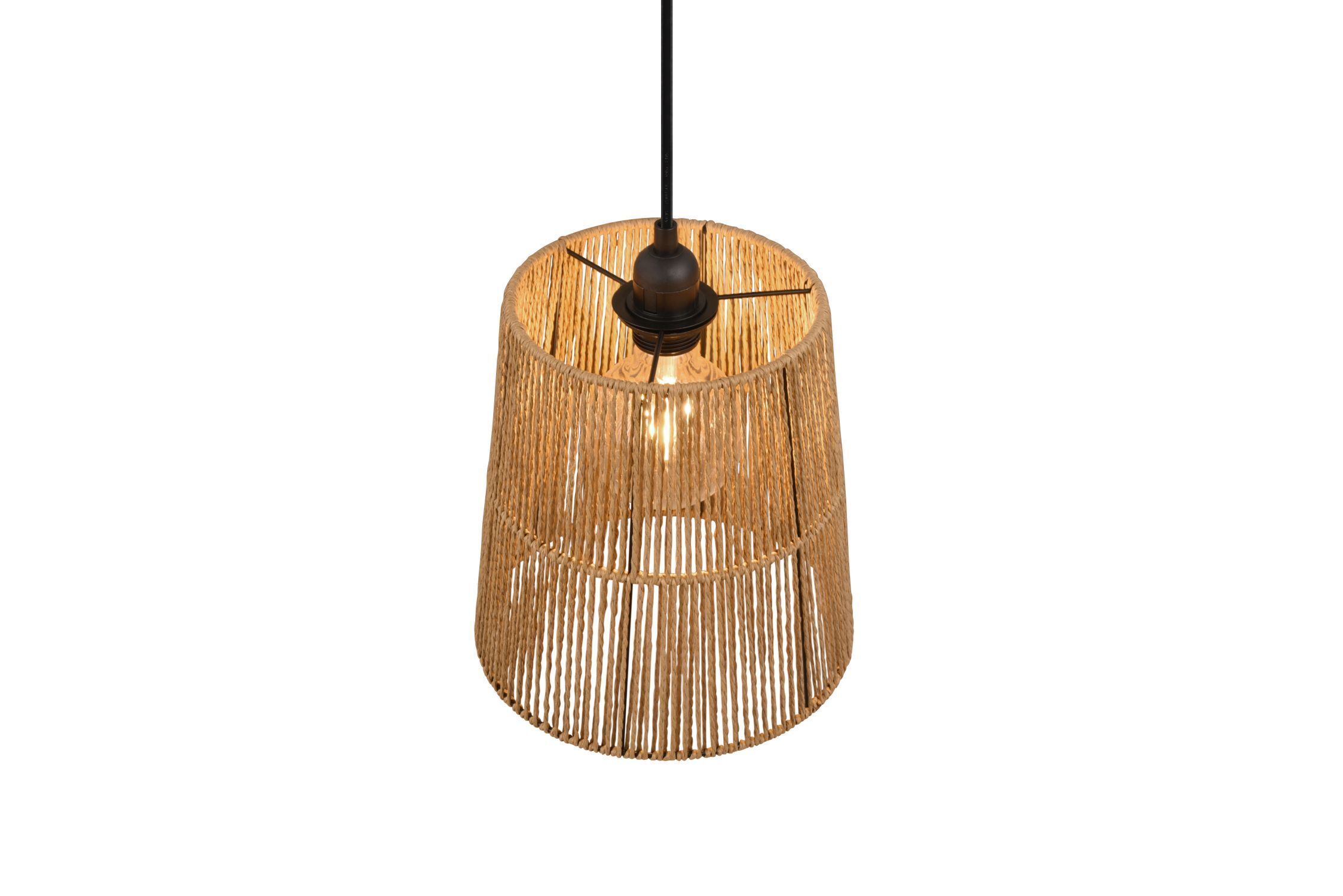 Lampe à suspendre ronde papier brun E27 Ø24 cm confortable
