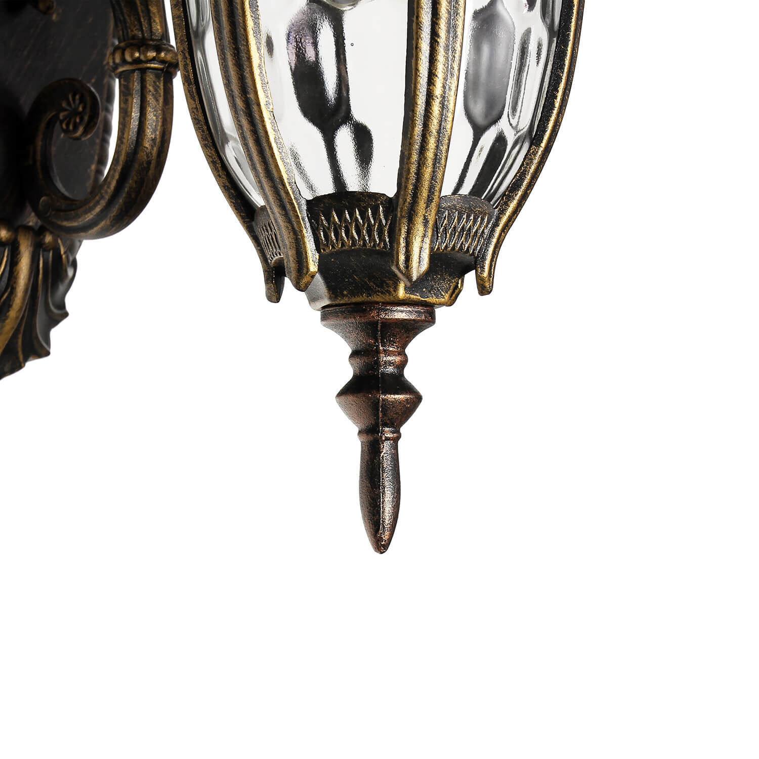 Lanterne murale rustique extérieure IP44 noir or antique Bronze, Lampe