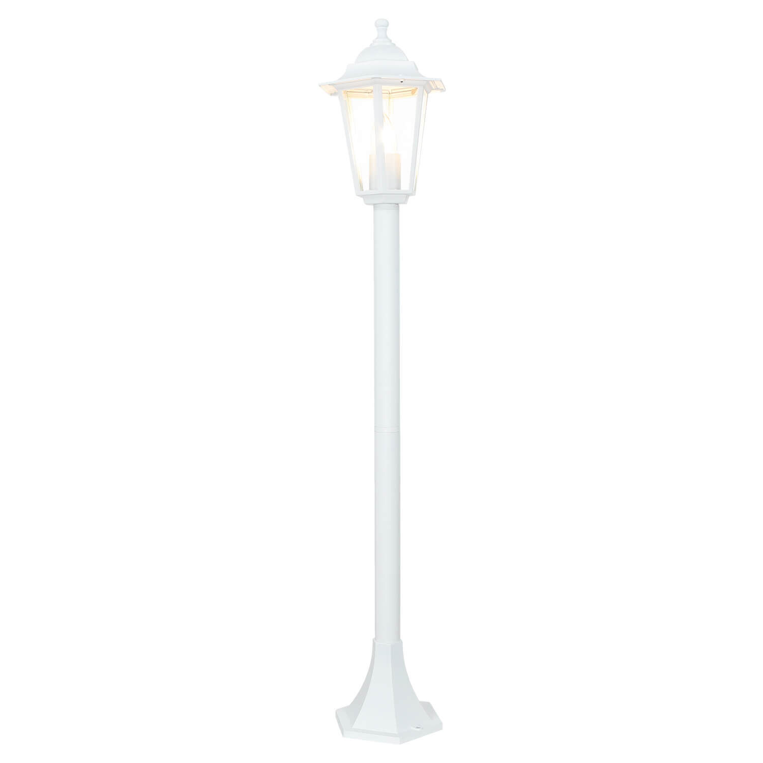 Garten Stehlampe Weiß H:1,05m E37 Laterne PARIS Laternenpfahl, Lampe