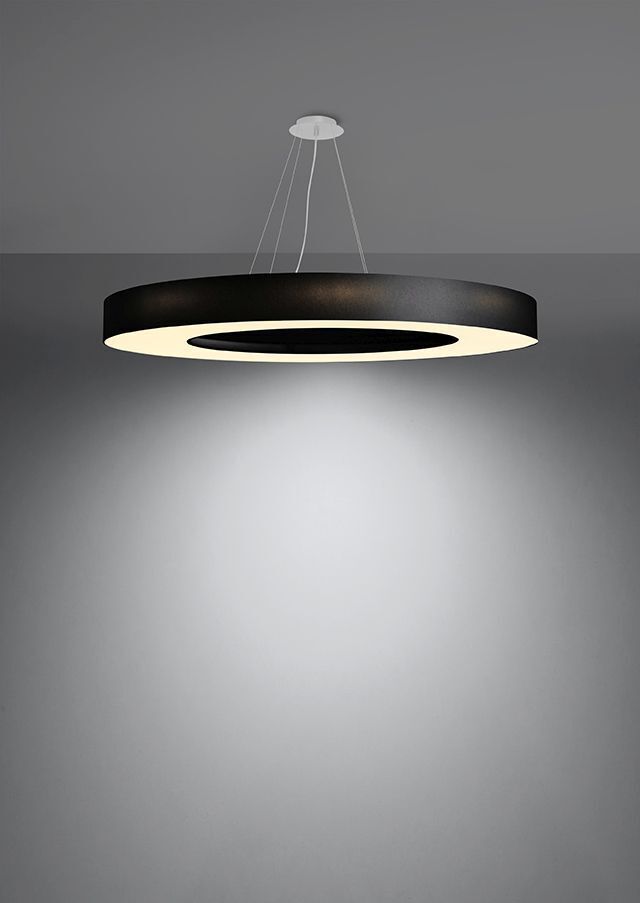 Grande lampe à suspendre Ø 90 cm rond Noir Tissu SANNY