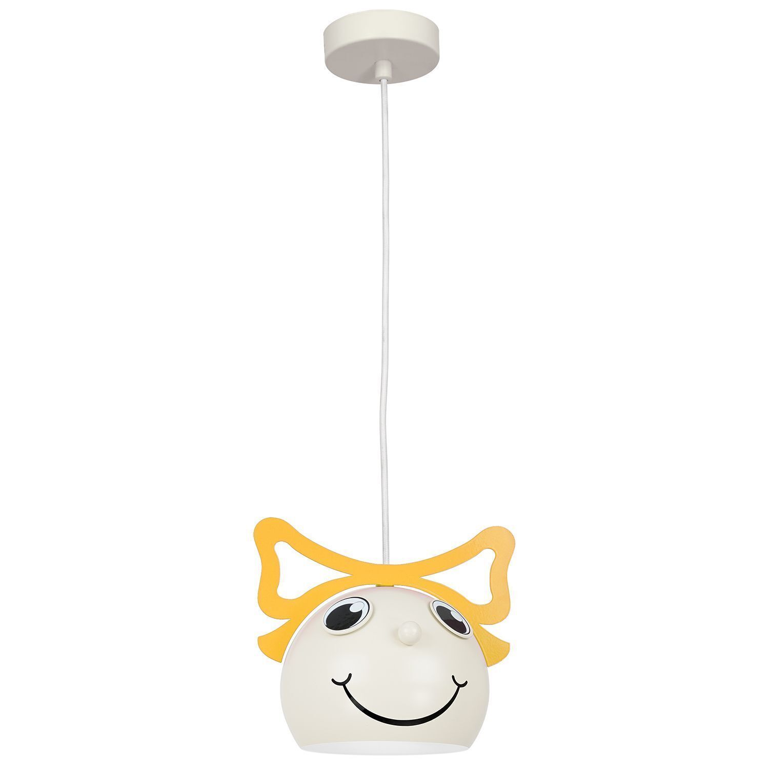 Suspension chambre d'enfant Ø 16,5 cm rond E27 blanc jaune