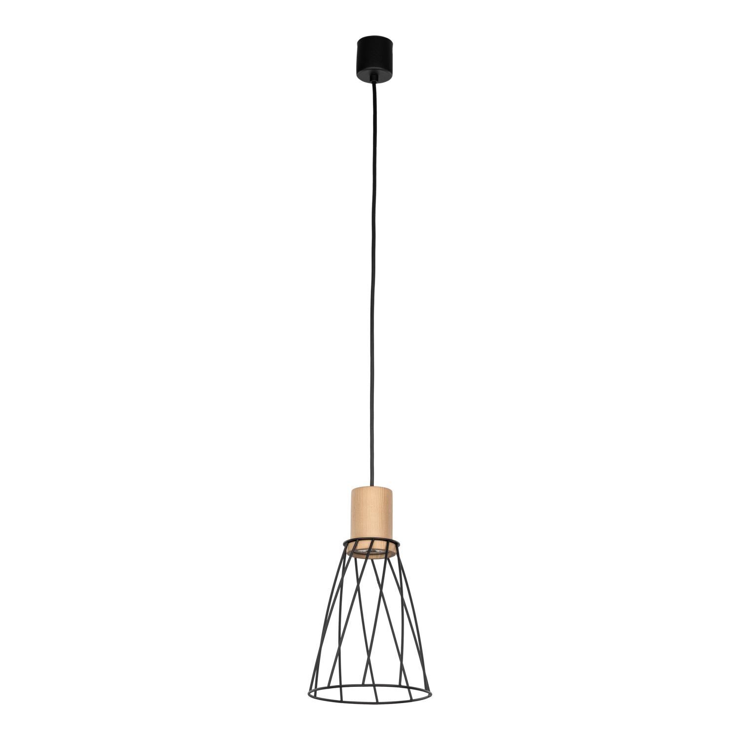 Suspension métal bois Ø 16cm petit H : max. 1,7 m GU10 Lampe