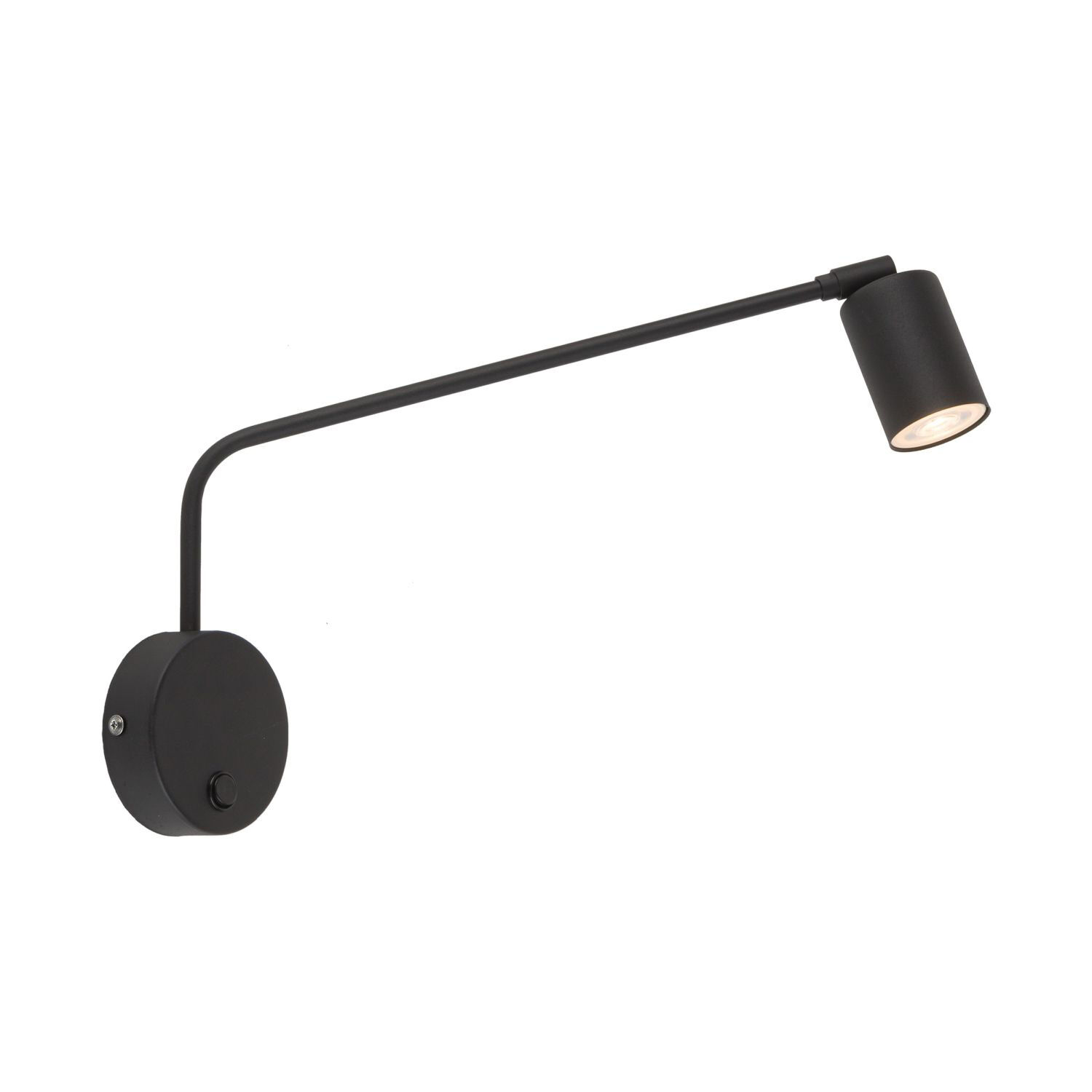 Wandleuchte mit Schalter Metall verstellbar GU10 Schwarz Lampe
