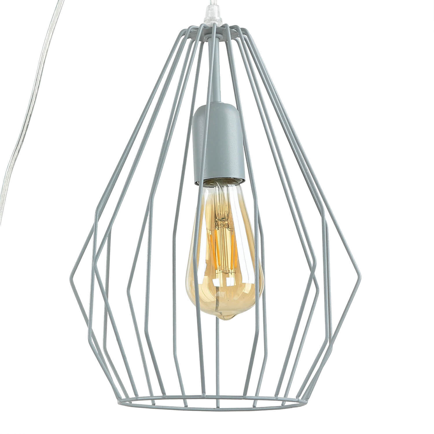 Hängelampe mit Stecker Kabel 5,5 m lang Grau flexibel Licht, Leuchter, Lampe