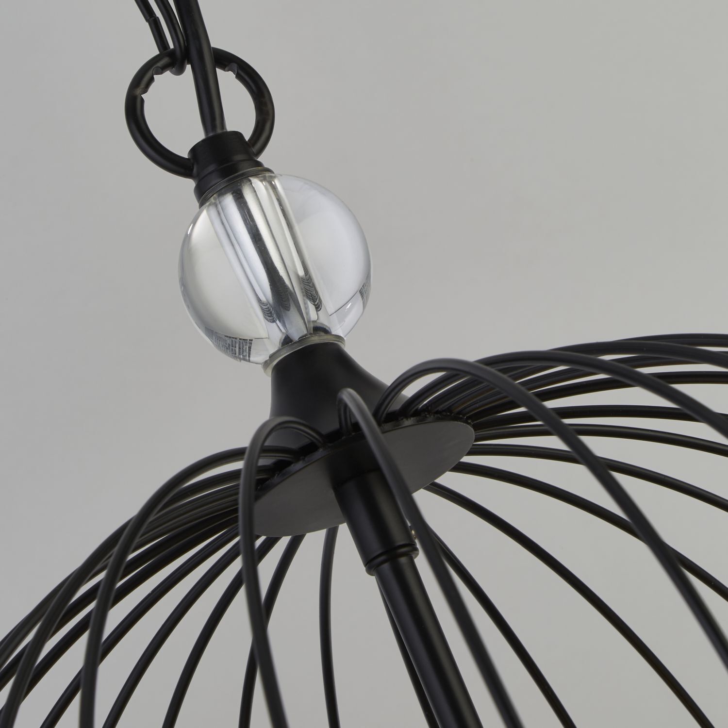 Suspension 5 flammes noir E14 Ø 36 cm métal cristal