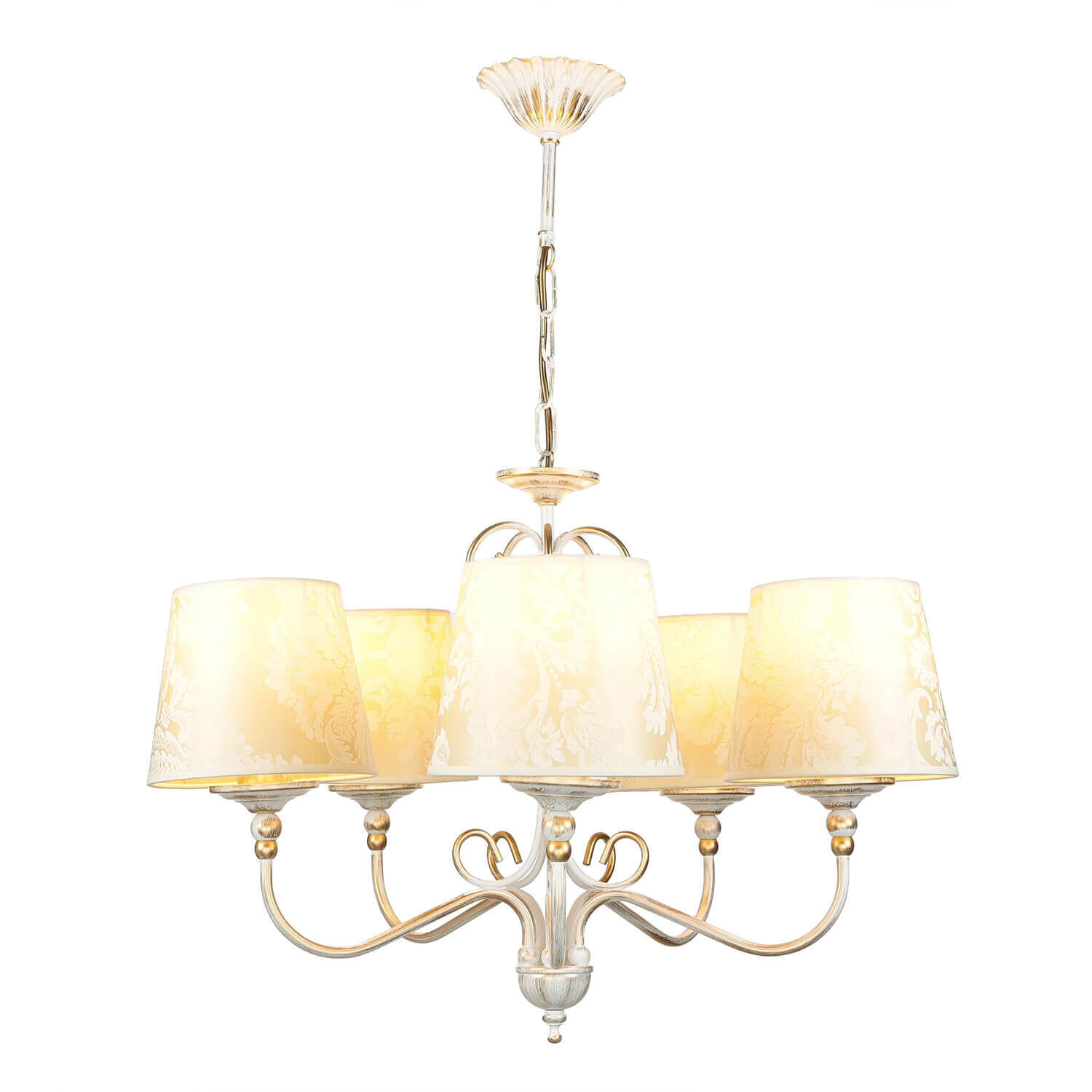 Lustre shabby en or écru Ø64cm GANARA Leuchter, Lampe, Leuchte