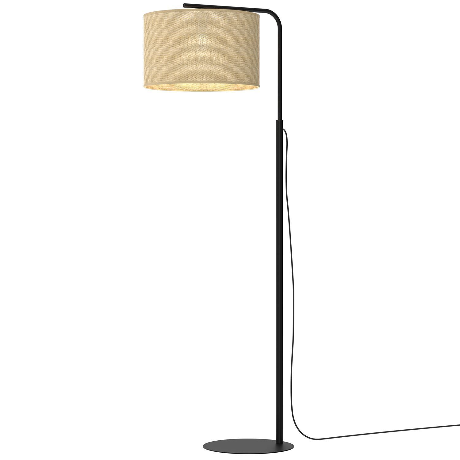 Stehlampe Jute Metall Schwarz 151 cm E27 natürlich