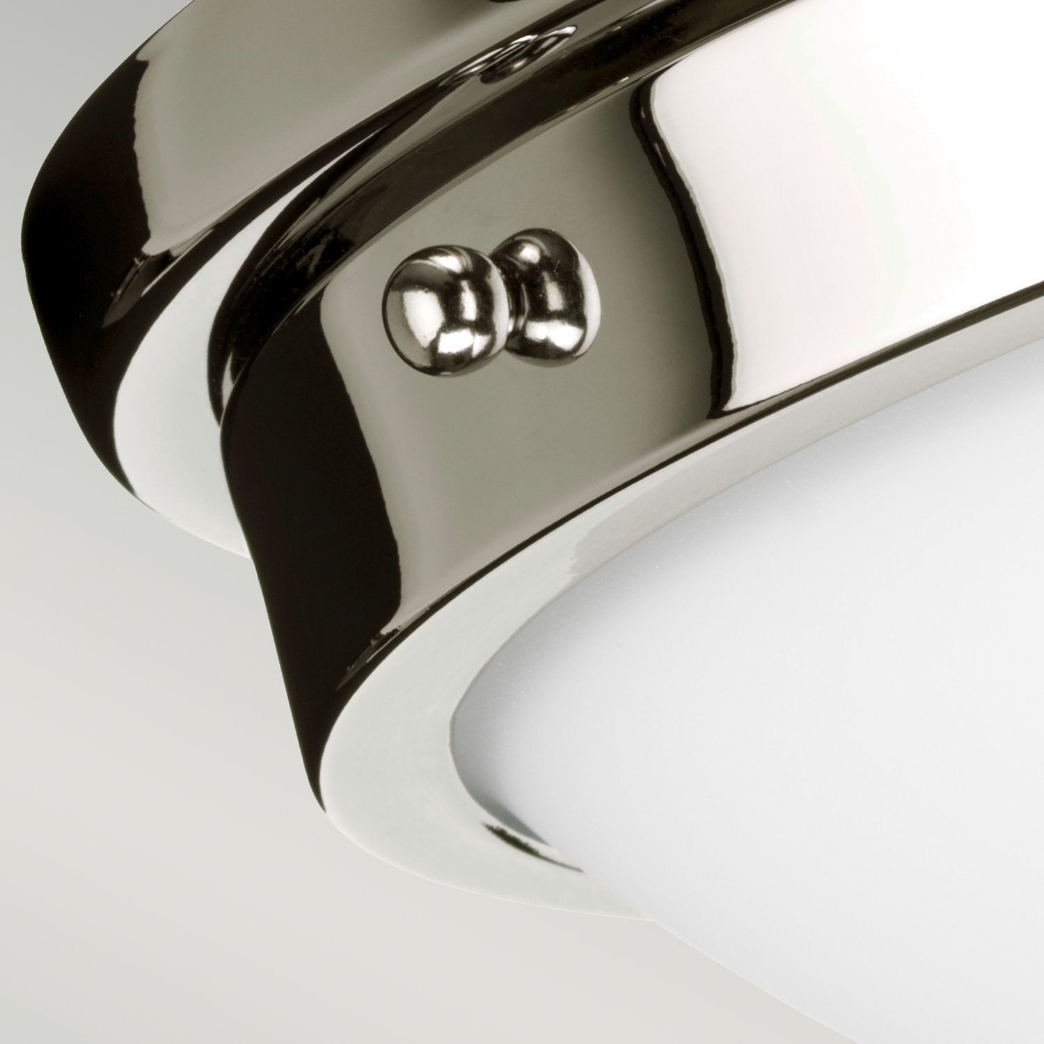 Plafonnier de salle de bain rond 32 cm en nickel blanc à faible éblouissement
