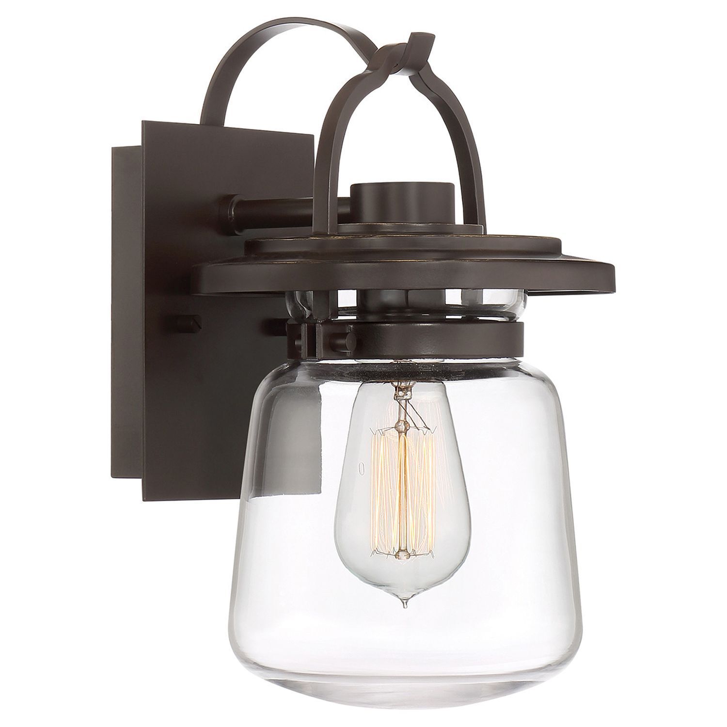 Lampe d'extérieur vintage E27 aluminium verre H : 29,6 cm IP44
