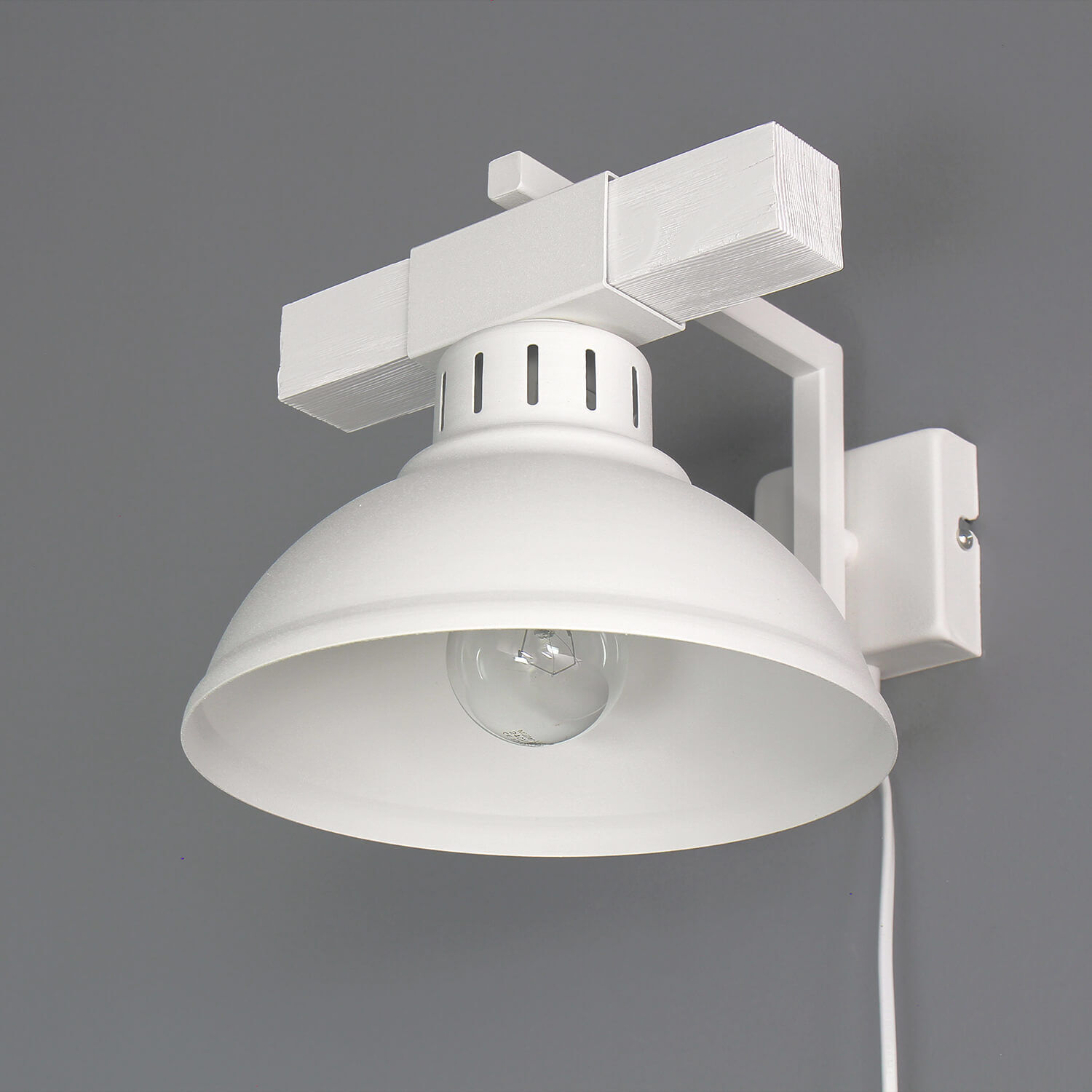 Wandlampe Weiß mit Steckdosenanschluss Leuchte