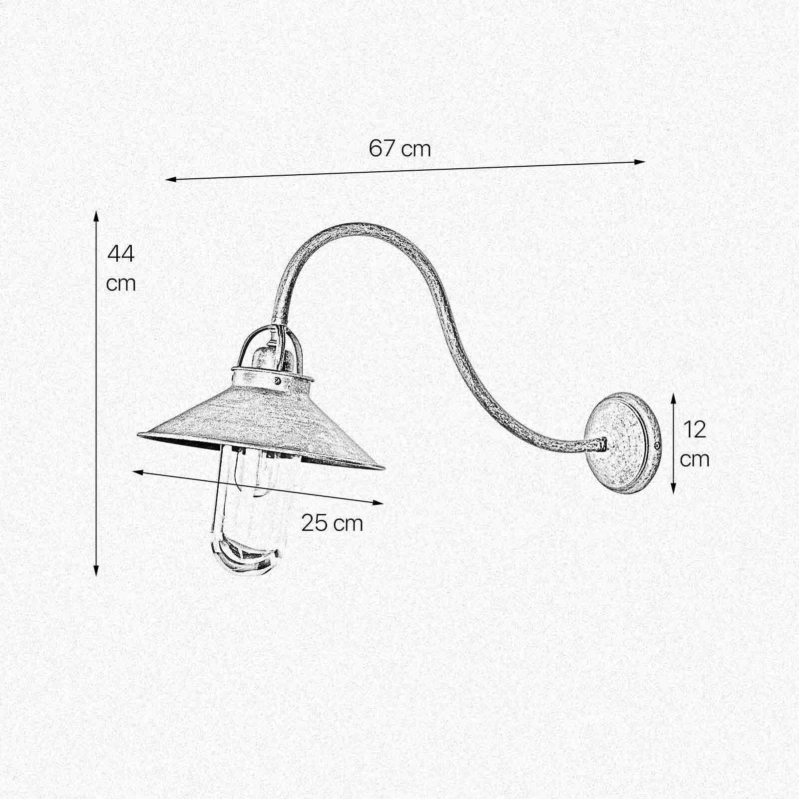Außenleuchte Wand IP44 E27 in Bronze Antik matt Echt-Messing Diagramm, Handlung, Lampe