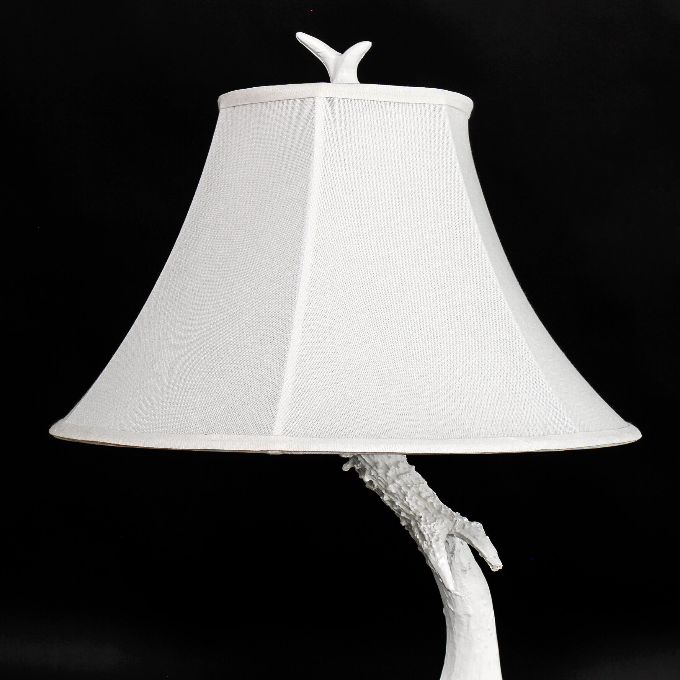 Lampe de table blanc optique bois de cerf