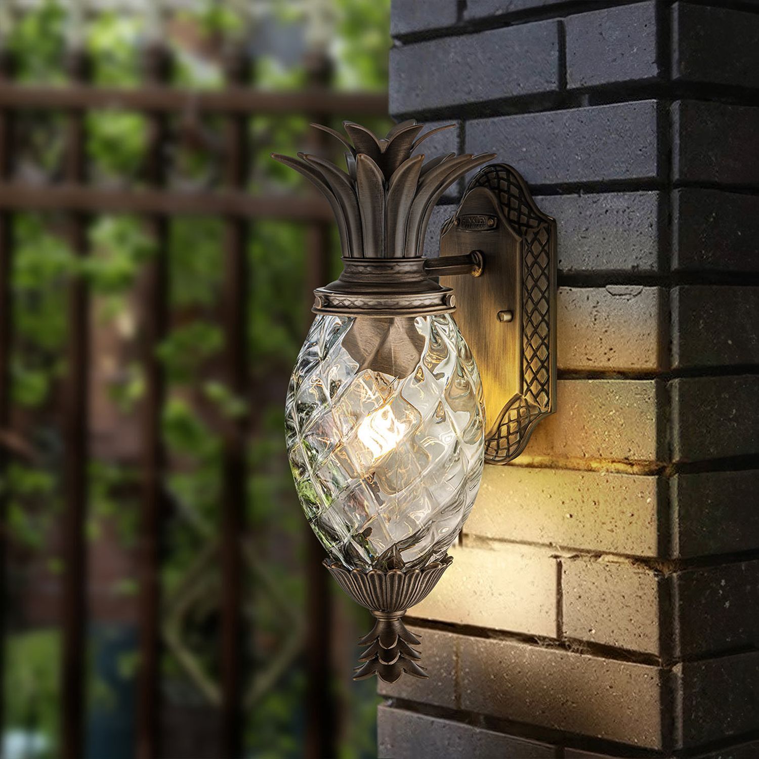Außenwandlampe in Bronze Antik IP44 dekorativ Ananas Design Außenwandlampe in Bronze Antik IP44 dekorativ Ananas Design