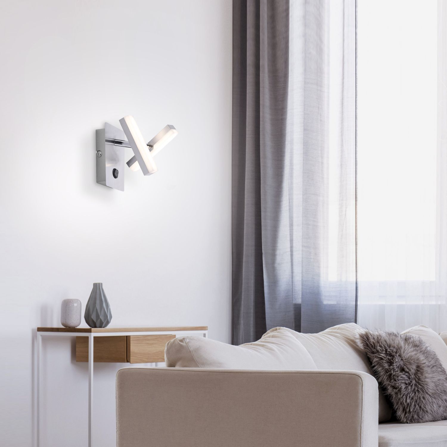 LED Wandspot in Stahl Metall beweglich 225 lm Schalter Dekoration für Zuhause, Drinnen, Innenarchitektur