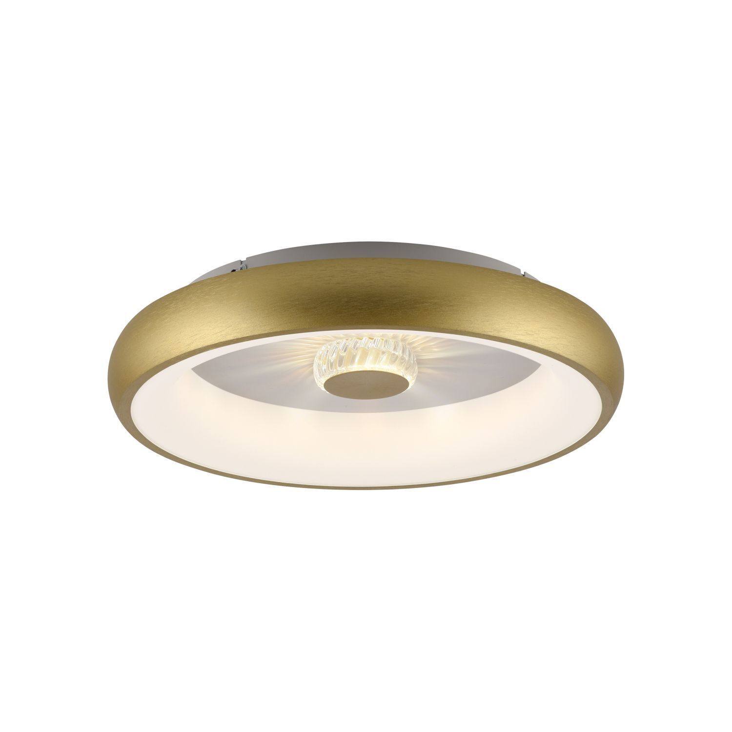 Plafonnier LED à intensité variable effet cristal 29 W laiton