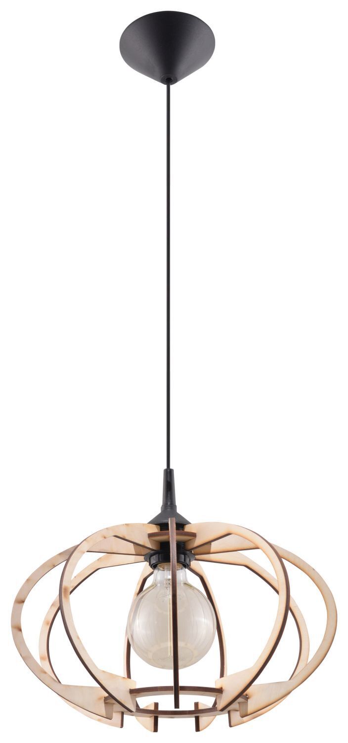 Hängelampe Holz Ø35cm Modern E27 wohnlich VIRIA Lampe, Kronleuchter, Leuchte