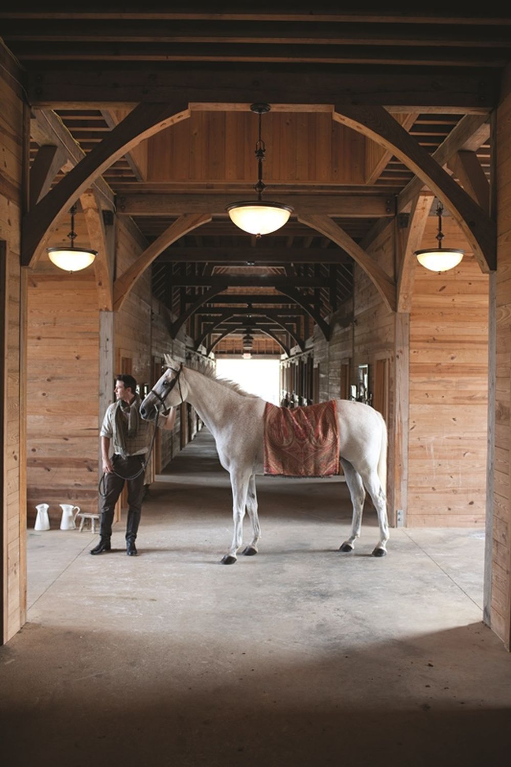 Suspension ANABELL 7 Bronze à raccourcir Ø53cm Lampe Andalusisches Pferd, Erwachsener, Männlich, Mann, Person