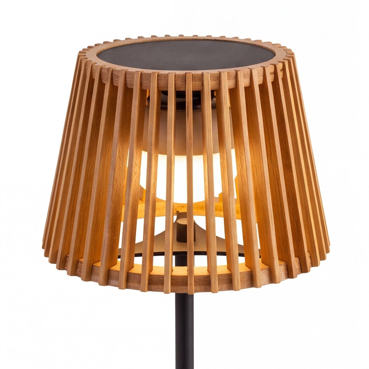 126711-led-tischleuchte-aussen-solar-holz-metall-36-cm-ip54-2700-k-900-lm-fernbedienung-kabellos-tragbar-modern-tischlampe-garten-balkon-terrasse-4 lampe, tischlampe, holz, holzschlitzschirm, braun