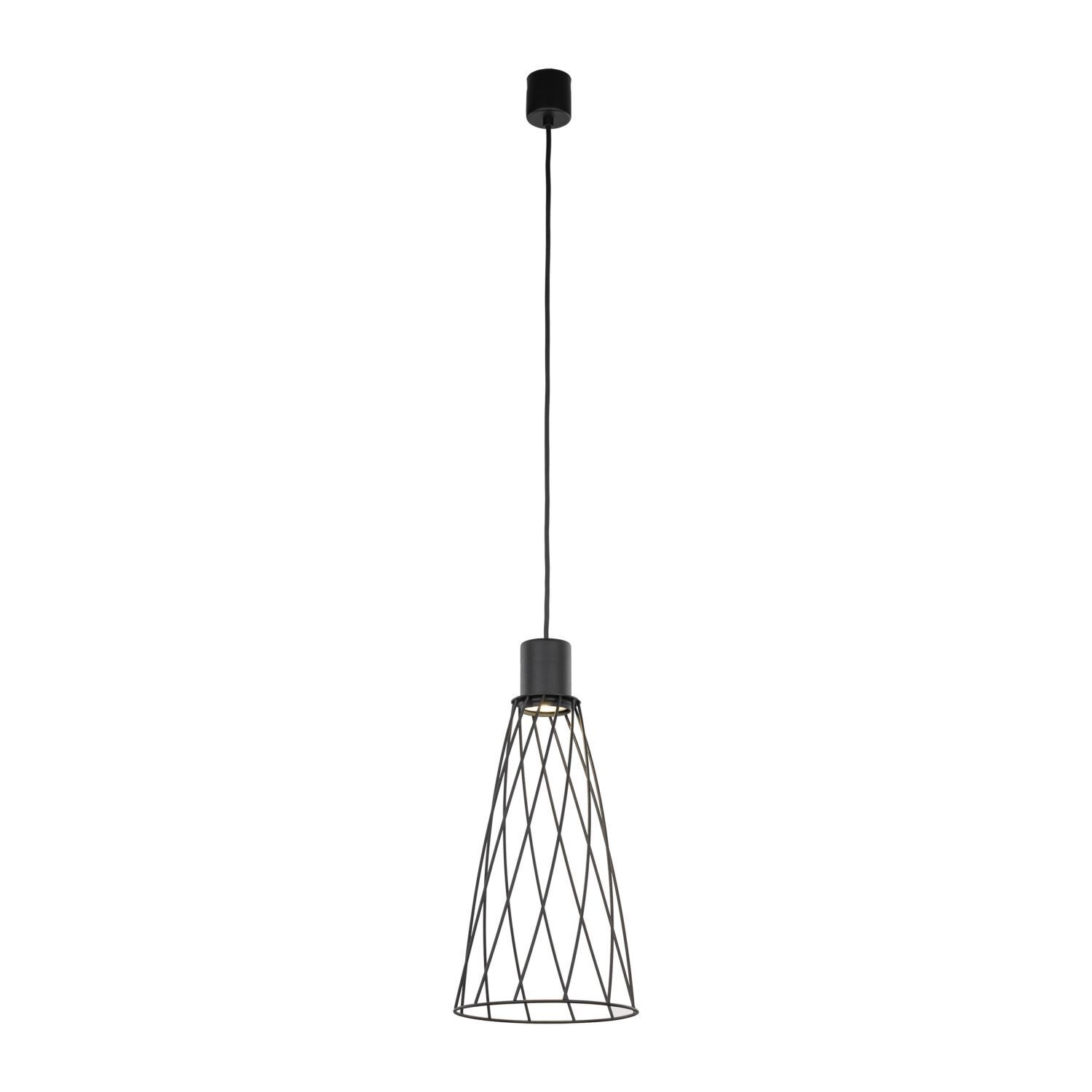 Lampe à suspendre métal Ø 19 cm H : max. 180 cm Noir GU10