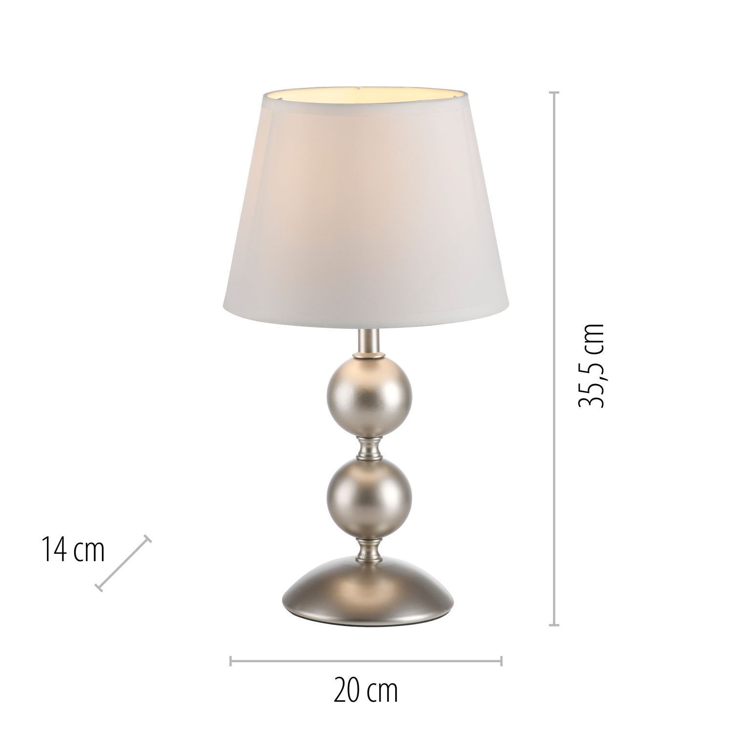 Tischlampe Stoffschirm Metall Creme Bronze 36 cm E27 Lampe, Tischlampe, Lampenschirm