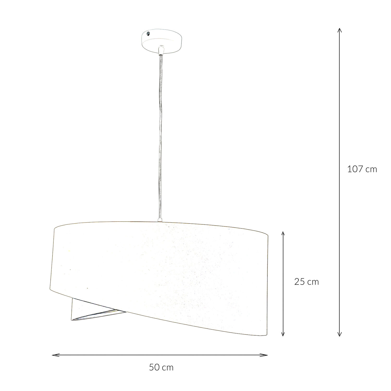 Lampe à suspendre ronde Beige Or Ø50cm Table à manger Tissu