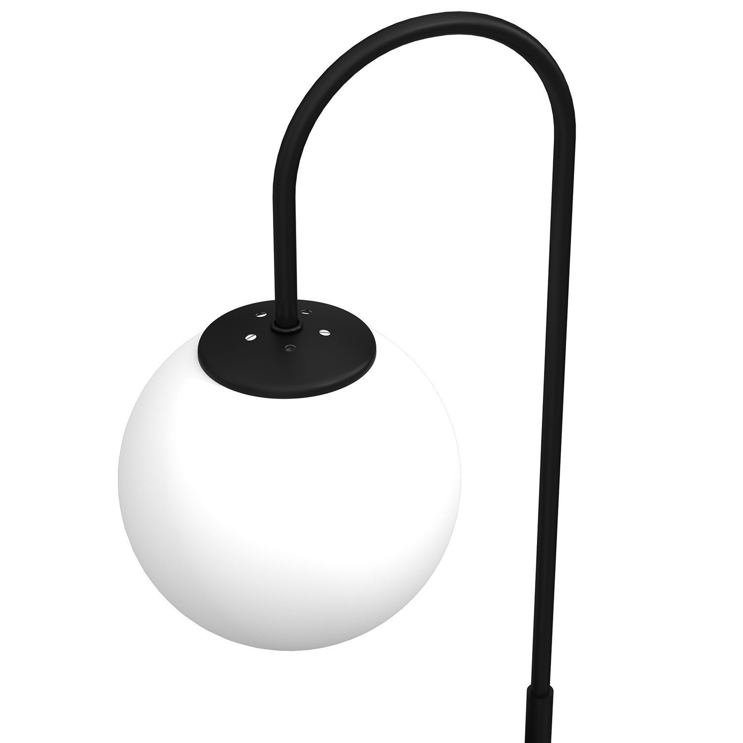 Lampe de chevet métal verre E14 52 cm noir blanc