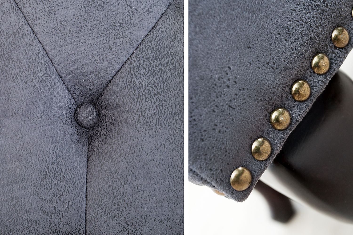 Hocker Microfaser Holz 80x45 cm in Antik Grau Hocker Microfaser Holz 80x45 cm in Antik Grau