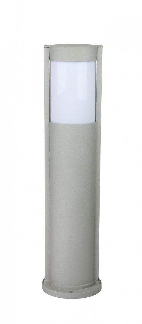 Ovale Pollerleuchte CANDO 65 cm IP54 in Silber E27 Zylinder, Lampe