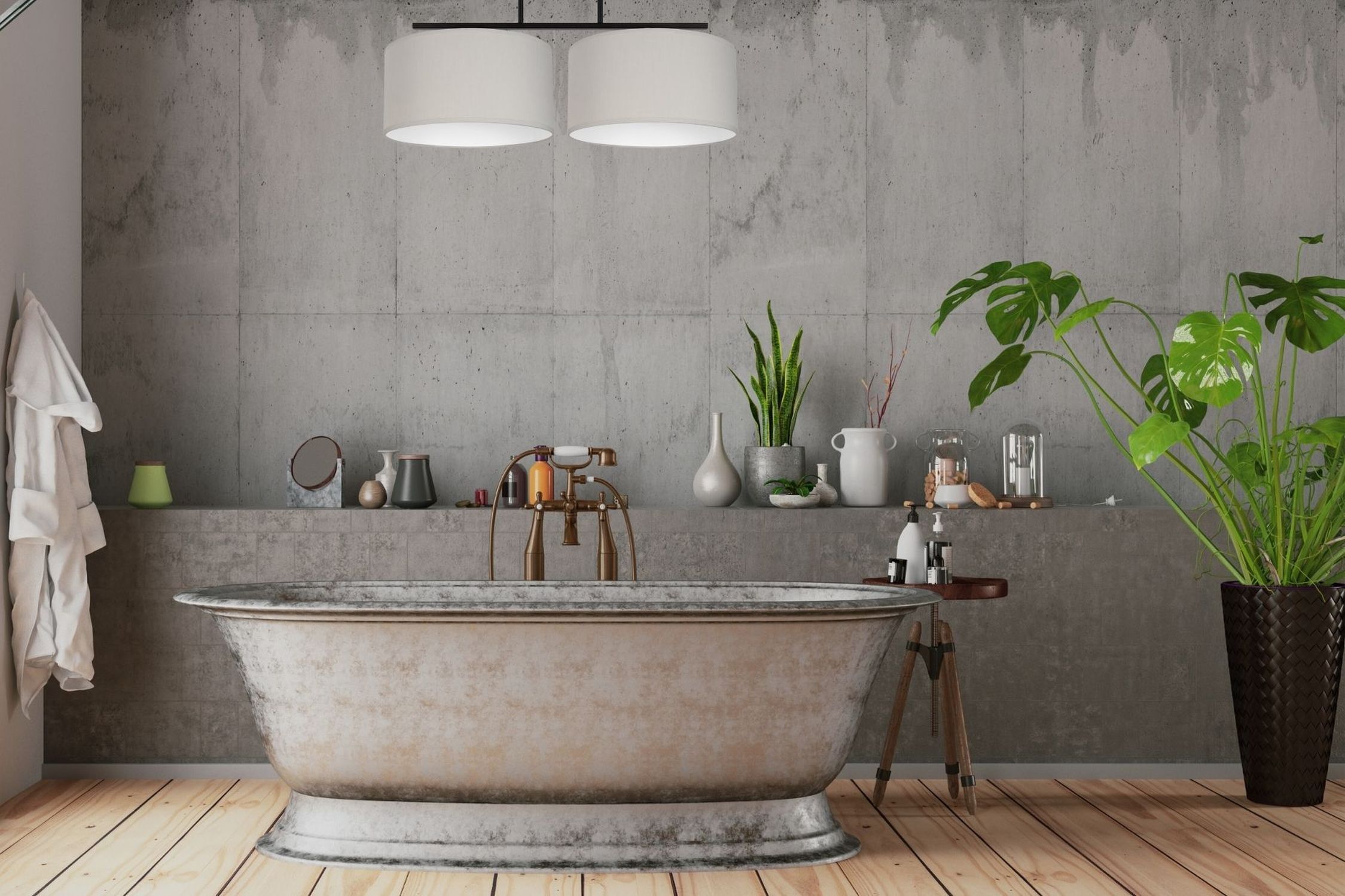 Blendarme Lampe de plafonnier Tissu Noir Gris Blanc E27 70 cm Innenarchitektur, Baden, Pflanze, Badewanne, Wanne