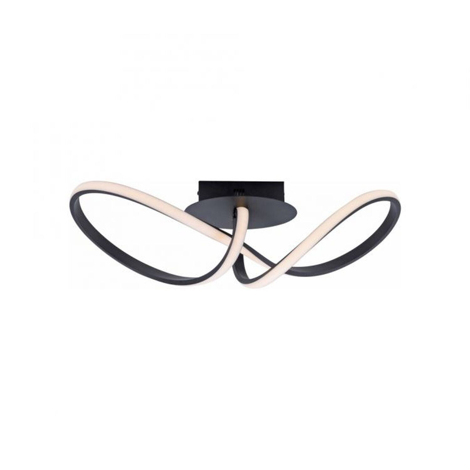 Lampe de plafonnier LED à intensité variable Métal noir 3000 K blanc chaud