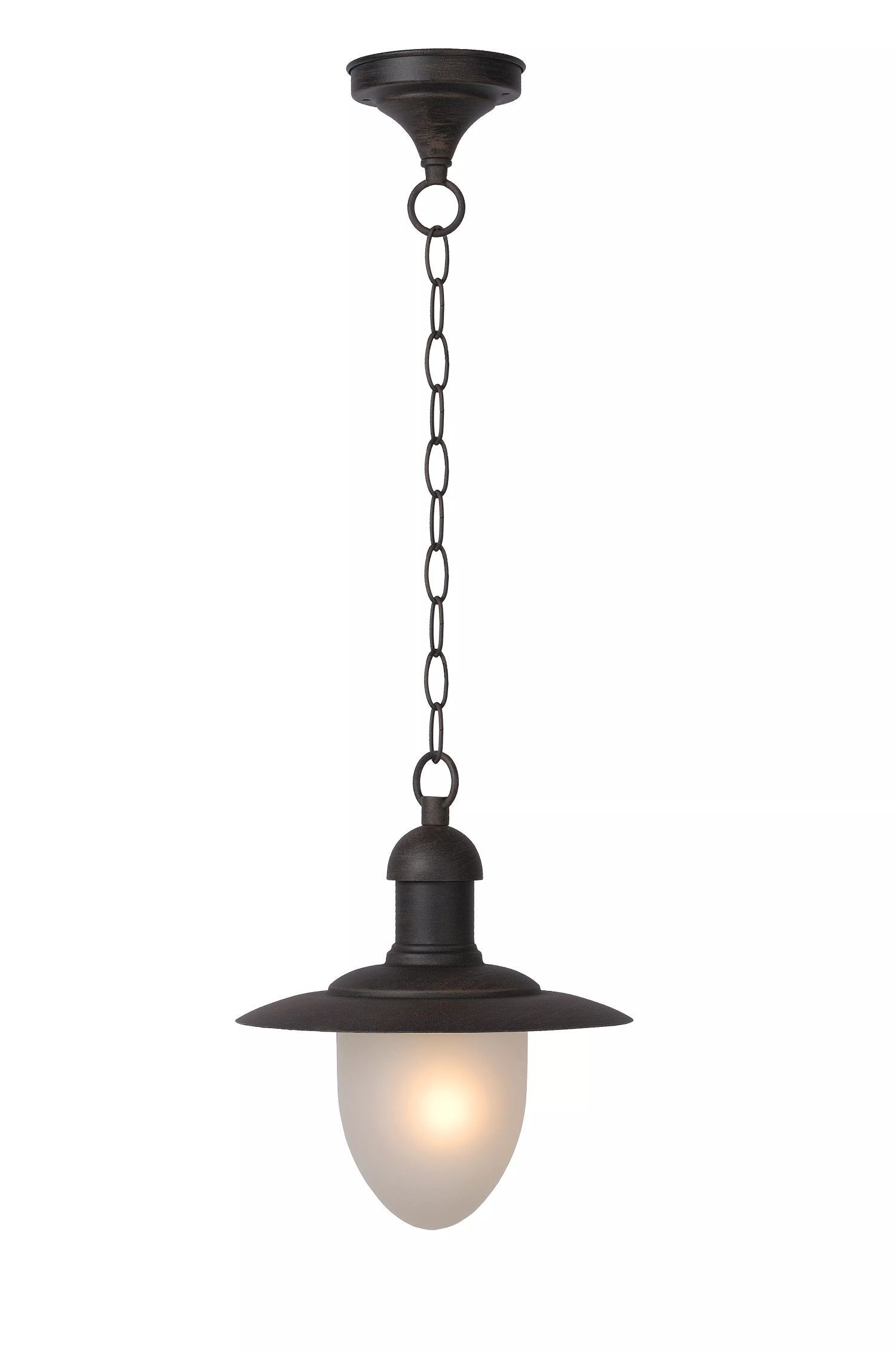 Outdoor Lampe suspendue métal verre brun rouille IP44