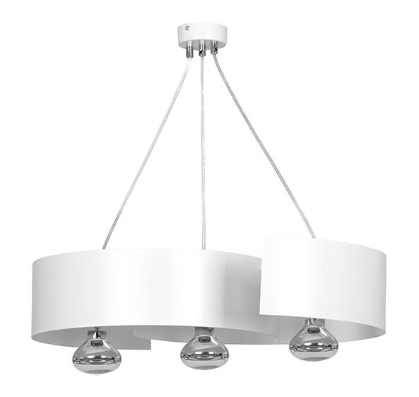 Suspension blanc métal hauteur réglable 3x E27