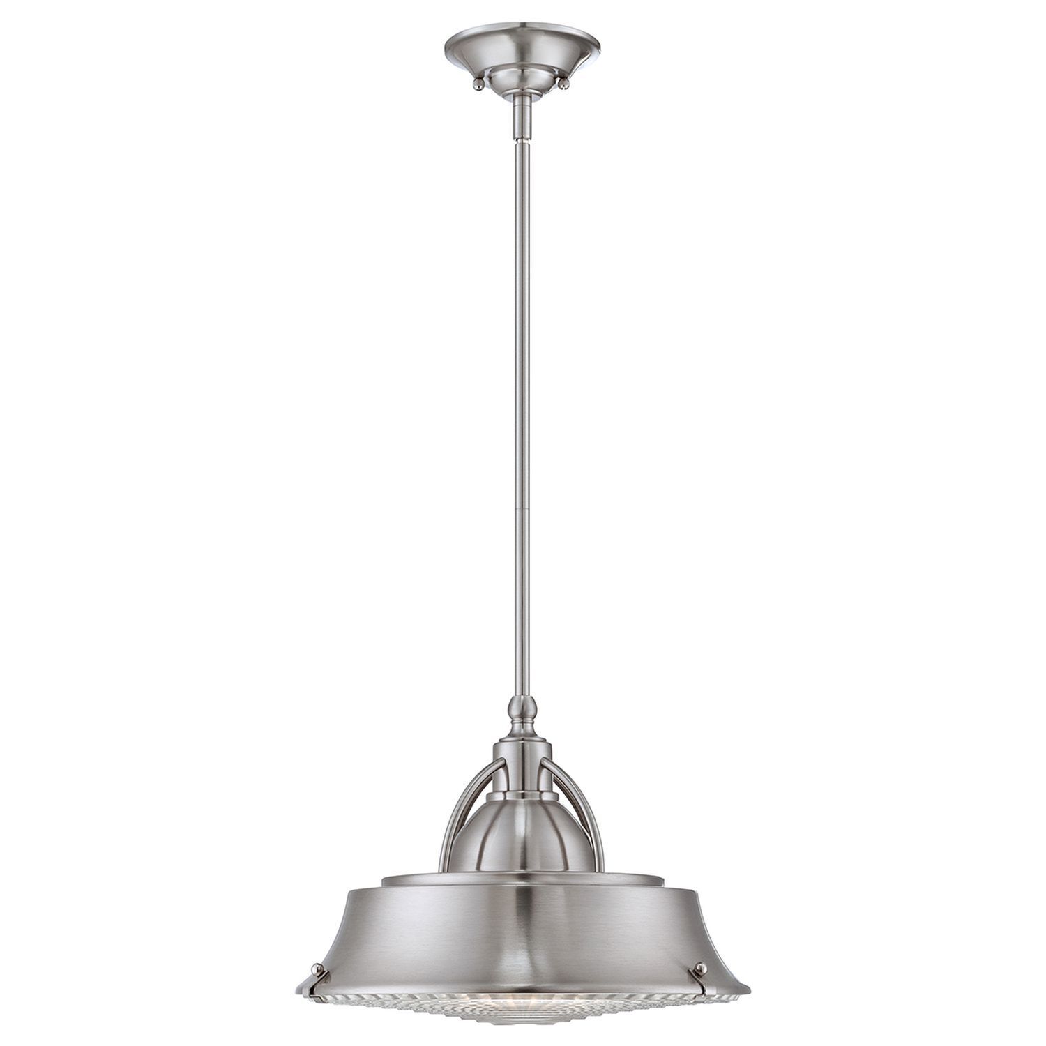 Deckenlampe Metall Glas in Nickel Industrie Design E27