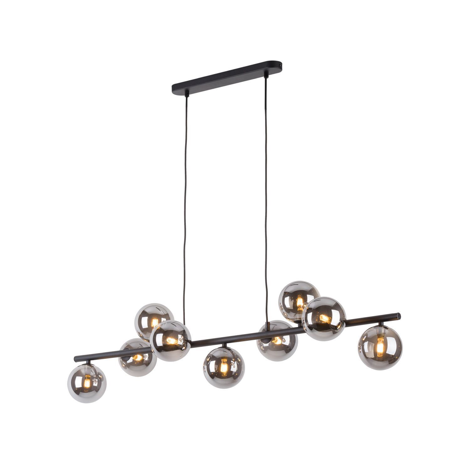 Lampe à suspendre verre métal largeur 116 cm noir graphite