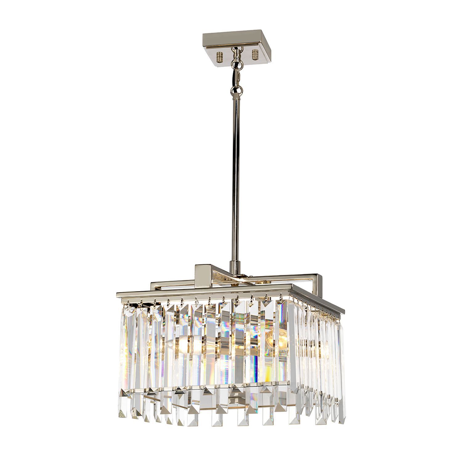 Hängeleuchte Kristall in Nickel Klar Art Déco Hängeleuchte Kristall in Nickel Klar Art Déco