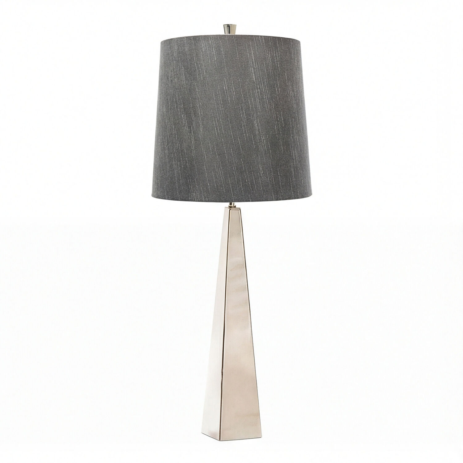 stehleuchte-stehlampe-pilar-1-flammig-nickel-poliert-dunkelgrau-modern-design-02 Tischlampe, Stehlampe, Grau, Metall, Schirm aus Stoff