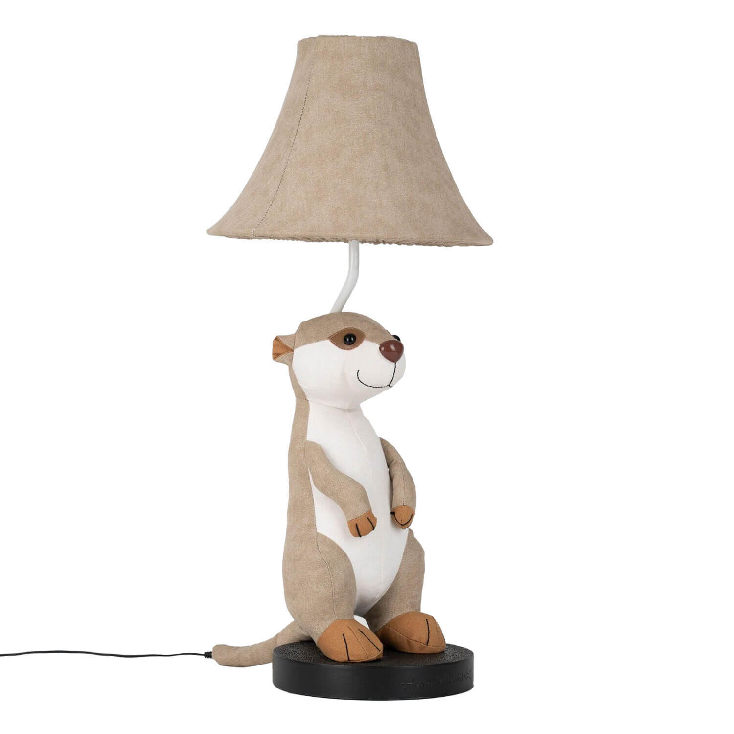Tischleuchte Kinderzimmer 58 cm hoch Erdmännchen LED Lampe, Tischlampe, Lampenschirm