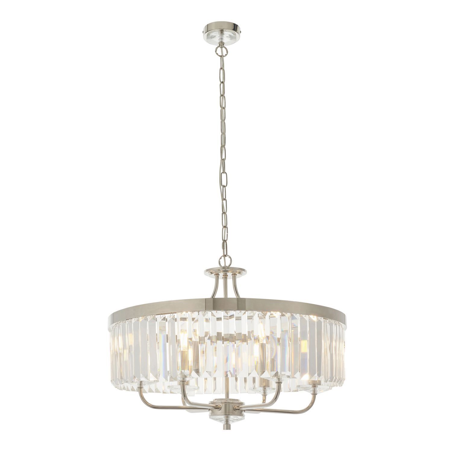 Hängeleuchte Kristall Metall Ø 55 cm rund 6x E14 TRENTON