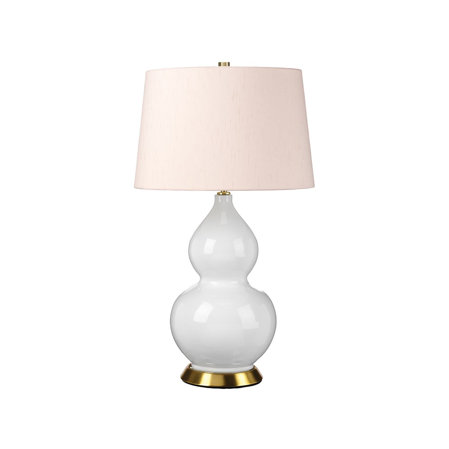 Tischlampe Keramik Stoff 64 cm E27 Retro Rosa Weiß