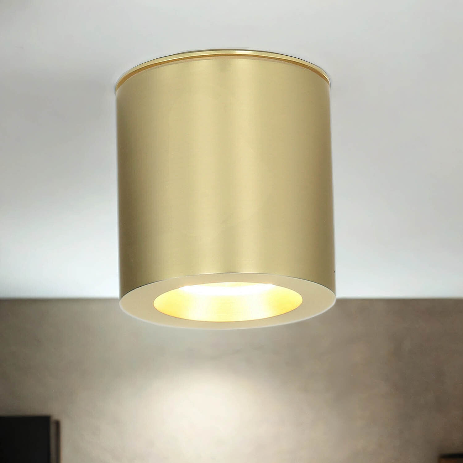Deckenleuchte, Lampe, Leuchte, Gold, Rund