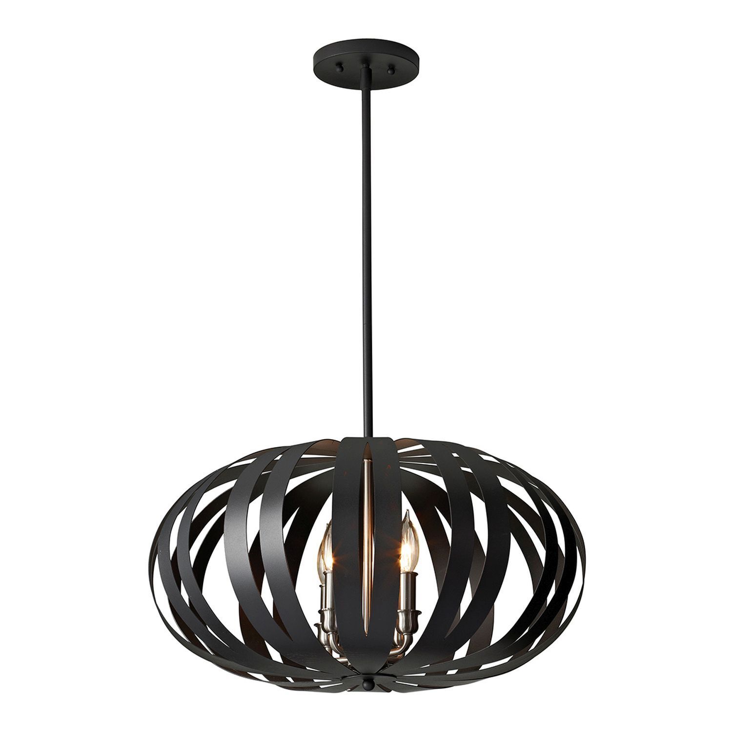 Deckenleuchte CEYDA Schwarz Ø55cm kürzbar Lampe