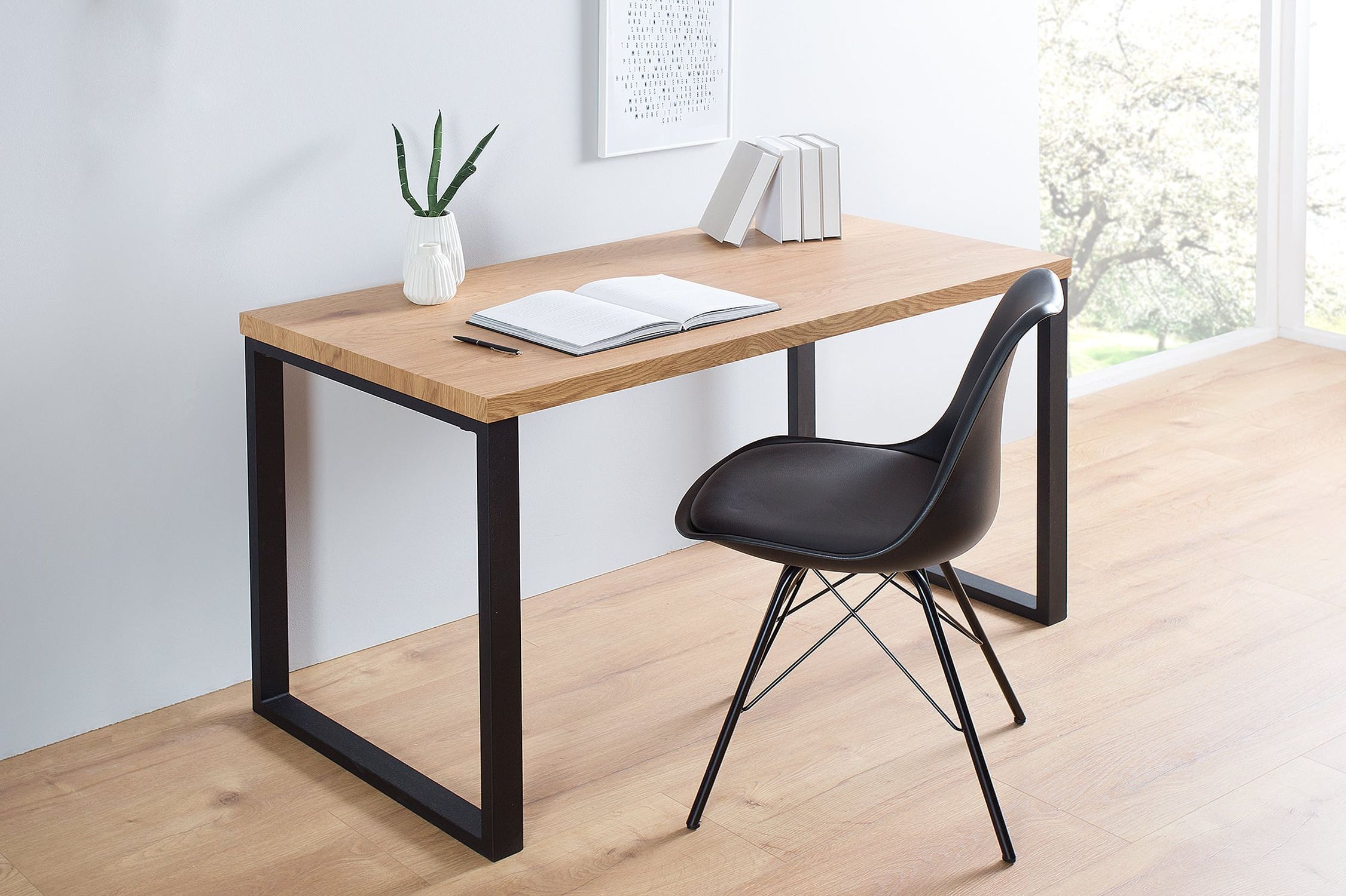 Bureau Industrial MDF fer 120 x 75 cm piètement traîneau