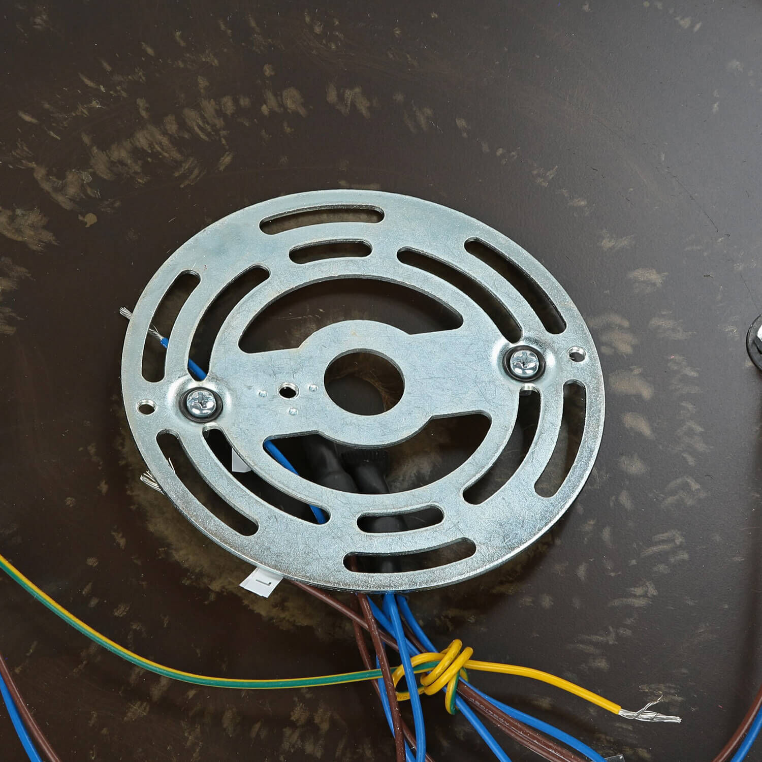 Deckenleuchte für Wohnzimmer in Messing Jugendstil Maschine, Rad