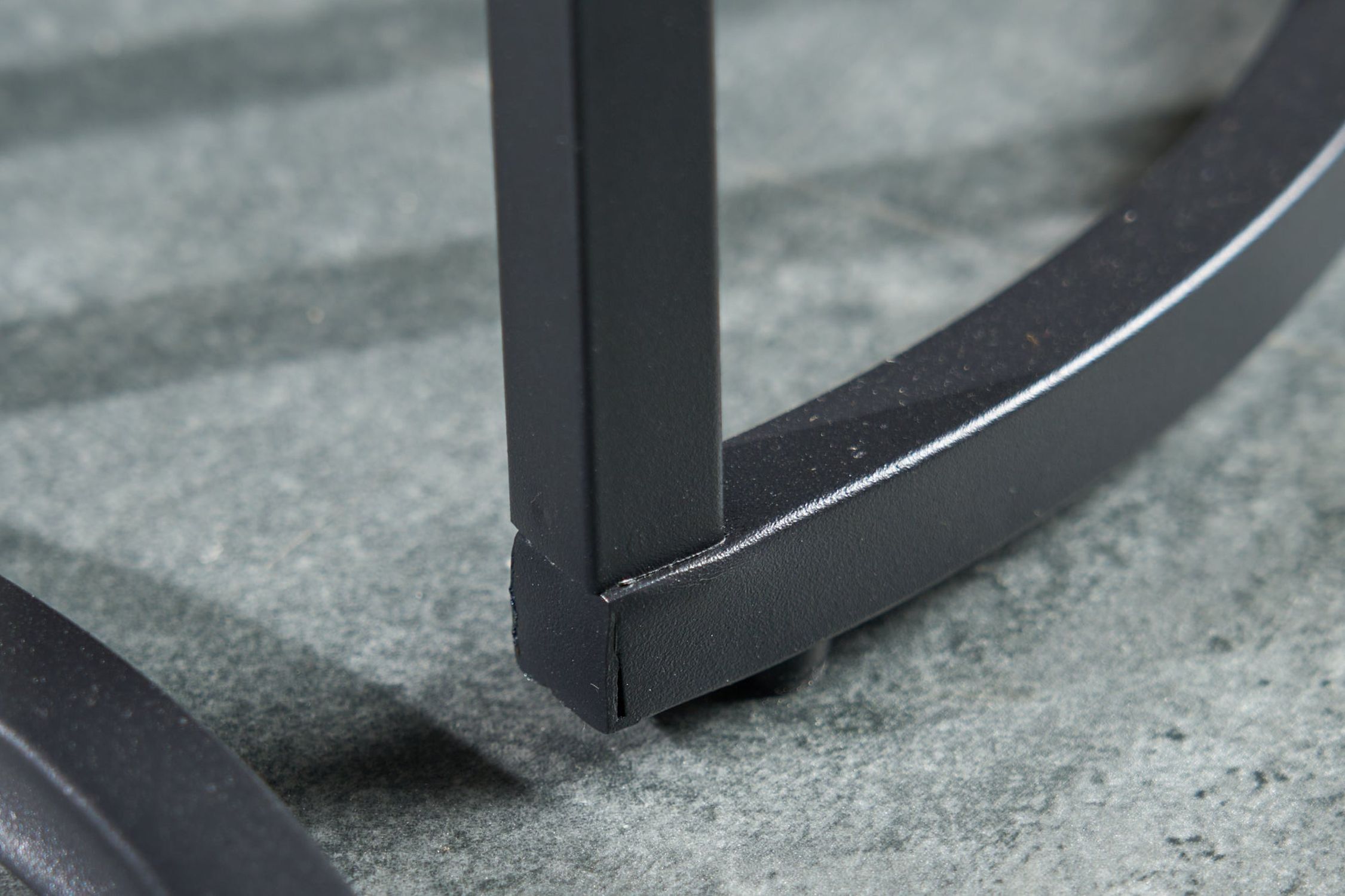 Set de 2 tables d'appoint MDF métal noir rond Tür