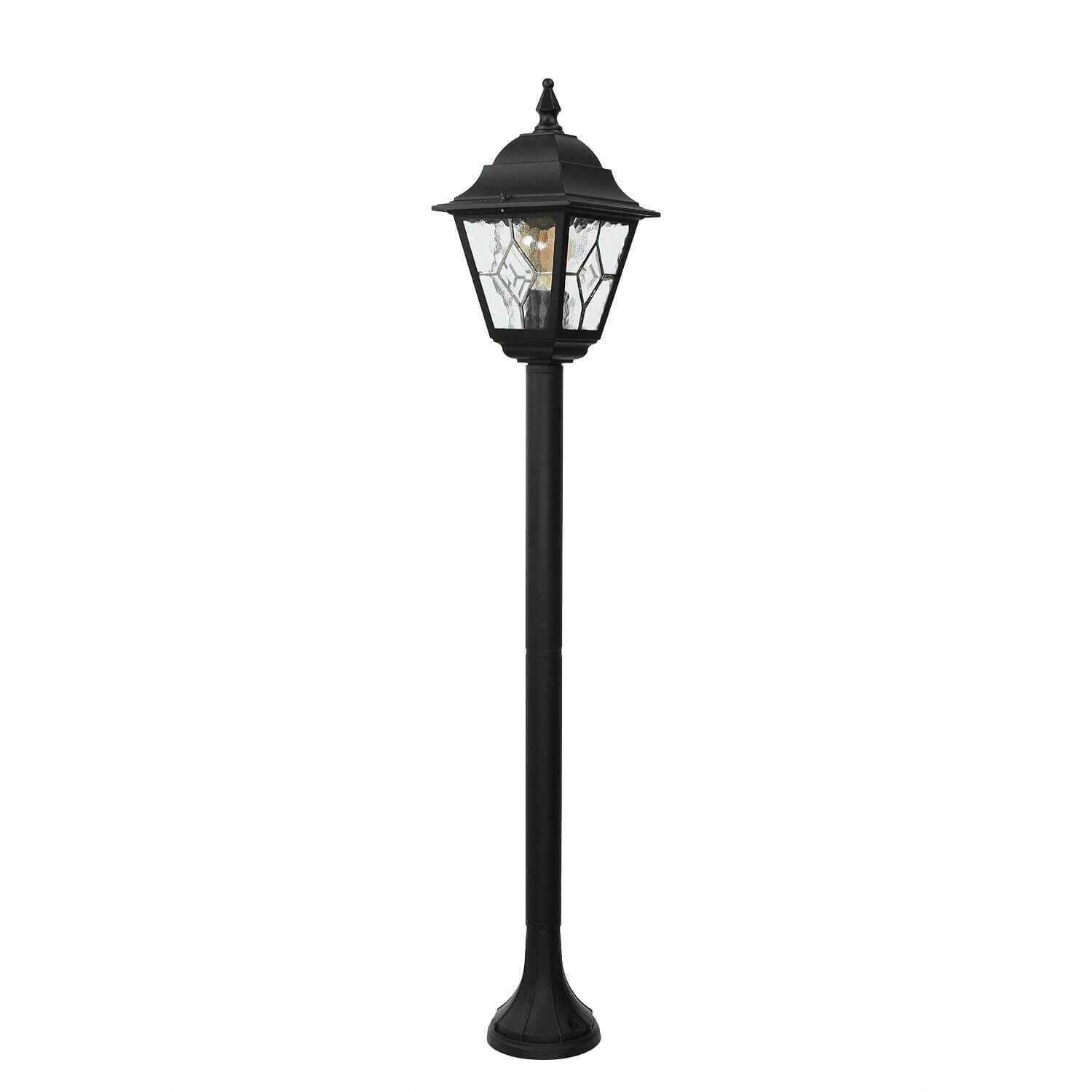 Schwarze Wegeleuchte wetterfest H:109cm LEADWORTH Lampe, Laternenpfahl